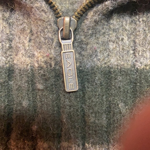 Green Striped Zip up American Eagle Sweater XL - Picture 3 of 6